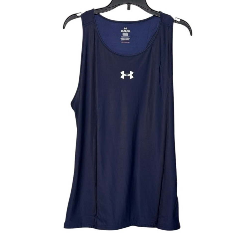 Under Armour Heat Gear Compression Tank Women's Size XL Navy Athletic Racer Back
